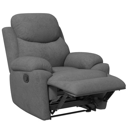 Armchair, upholstered relaxation chair with linen look, grey