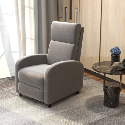 Reclining chair in linen look with footrest, capacity 120 kg