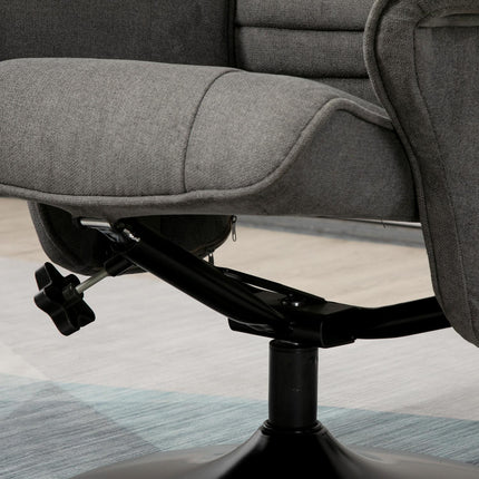 Lounger with footstool, 360° rotatable, dark gray foam