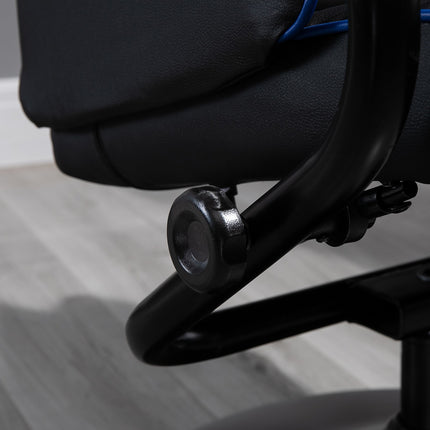 Gaming Recliner Chair with footstool, 130° tilt, dark blue