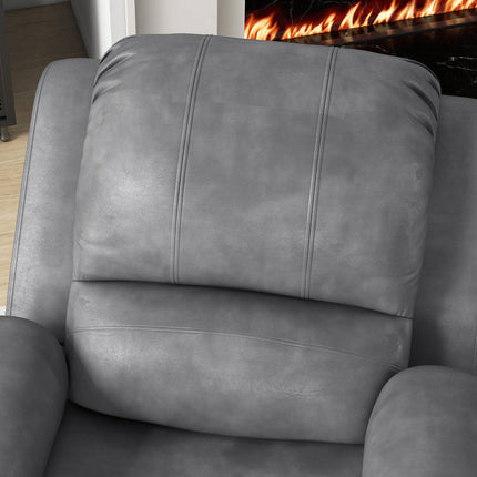 Rocking chair with cup holder, gray microfiber