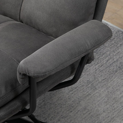 Reclining relaxation chair set with swivel base, dark grey