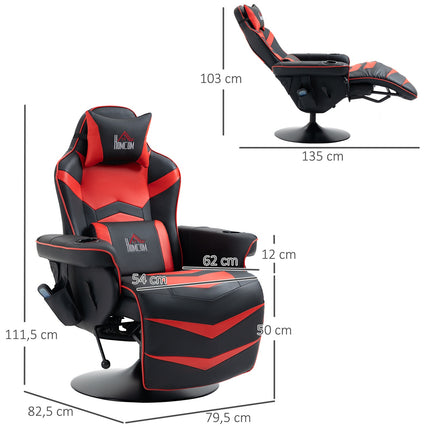 Ergonomic recliner Lounge chair, synthetic leather, massage function