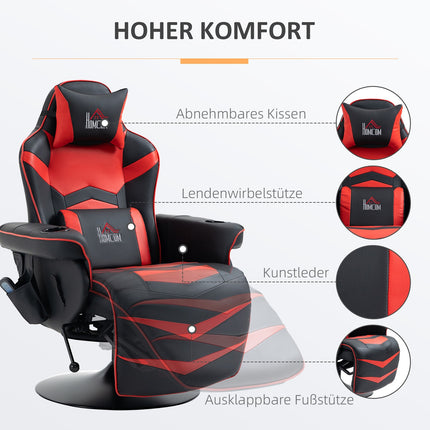 Ergonomic recliner Lounge chair, synthetic leather, massage function