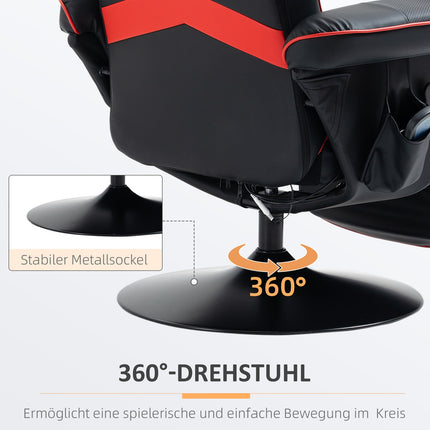 Ergonomic recliner Lounge chair, synthetic leather, massage function