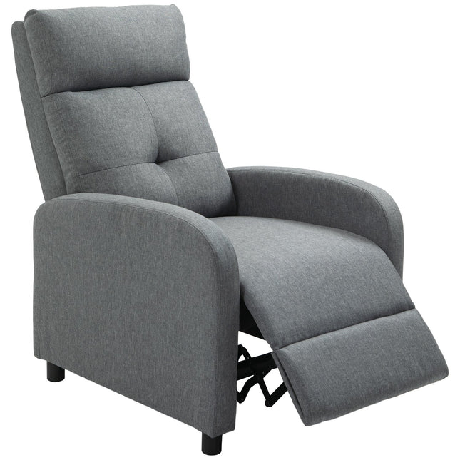 Ontspanningsfauteuil, tv-fauteuil met ligfunctie, tv-fauteuil met linnenlook, gestoffeerde ligfauteuil met pocketveringkern, fauteuil met een draagvermogen tot 150 kg voor de woonkamer, grijs