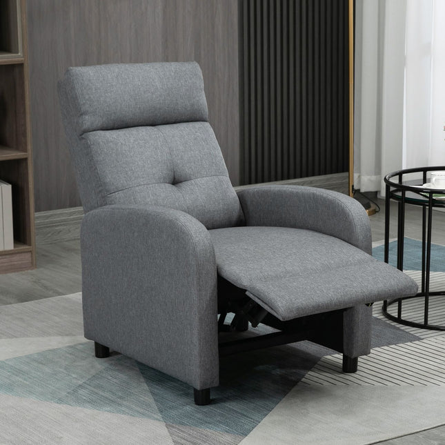 Ontspanningsfauteuil, tv-fauteuil met ligfunctie, tv-fauteuil met linnenlook, gestoffeerde ligfauteuil met pocketveringkern, fauteuil met een draagvermogen tot 150 kg voor de woonkamer, grijs