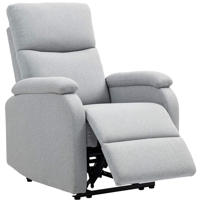 Ontspanningsfauteuil, tv-fauteuil met ligfunctie, gestoffeerde tv-fauteuil met linnenlook, fauteuil met pocketveringkern, fauteuil met een draagvermogen tot 150 kg voor de woonkamer, grijs Aosoom