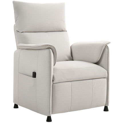 Electric recliner with silent memory function, Cream Velvet