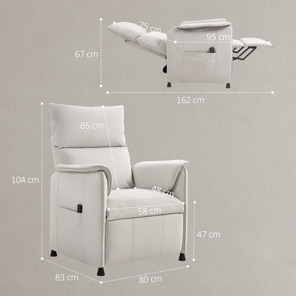 Electric recliner with silent memory function, Cream Velvet