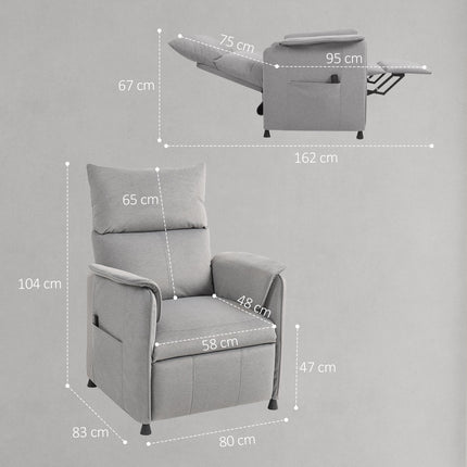 Electric recliner, quiet, memory function, gray velvet