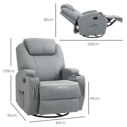 Electric massage chair with swivel and tilt functions