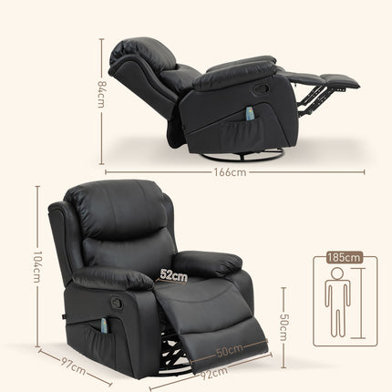Electric recliner with massage and heating function