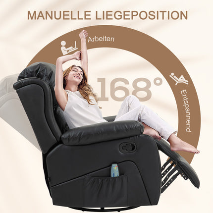 Electric recliner with massage and heating function