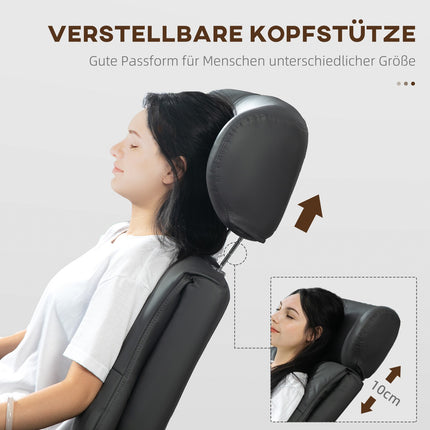 Ontspanningsstoel met kruk, tv-stoel met ligfunctie, verstelbare hoofdsteun, draaibare tv-stoel tot 150 kg, voor woonkamer, slaapkamer, kunstleer, donkergrijs