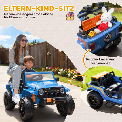 Remote Control Kids Electric Car, 12V Battery, Parent-Child Seat