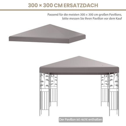Replacement Canopy Cover, 300x300 cm, Waterproof, Gray