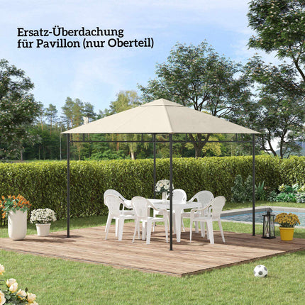 Replacement Canopy for 3x3m Gazebo, Water-Resistant, Cream