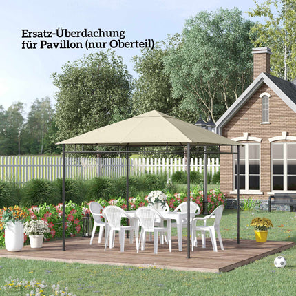 Replacement Canopy for 3x3m Gazebo, Water-Resistant, Cream