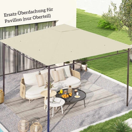 Replacement Canopy for 3x3m Gazebo, Water-Resistant, Cream