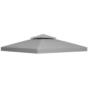 Replacement Canopy for 3x3m Gazebo, Waterproof, Light Grey