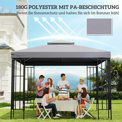 Replacement Canopy for 3x3m Gazebo, Waterproof, Light Grey