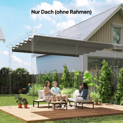 Replacement Canopy for 3x3m Pergola, Light Grey, Polyester