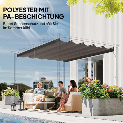 Replacement Canopy for 3x3m Pergola, Light Grey, Polyester