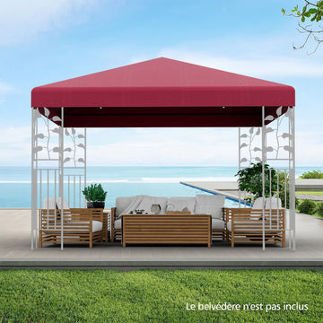 Replacement Gazebo Canopy 300x300 cm, Polyester, Wine