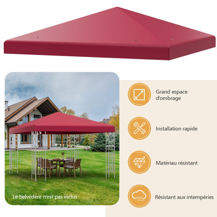 Replacement Gazebo Canopy 300x300 cm, Polyester, Wine