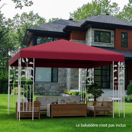Replacement Gazebo Canopy 300x300 cm, Polyester, Wine