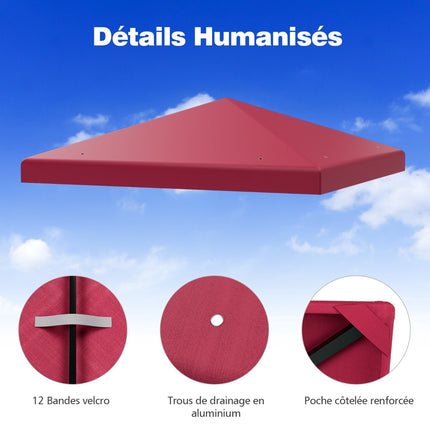 Replacement Gazebo Canopy 300x300 cm, Polyester, Wine