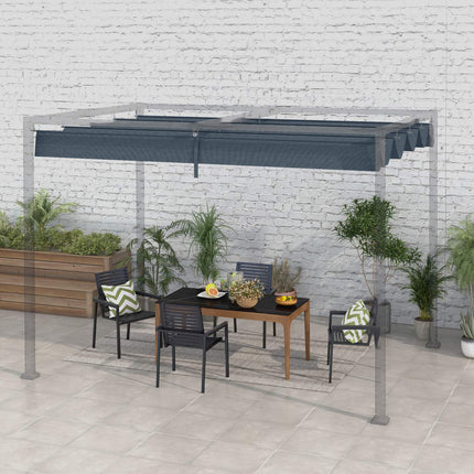Pergola roof with UV protection, dark grey, 3 x 2.5M
