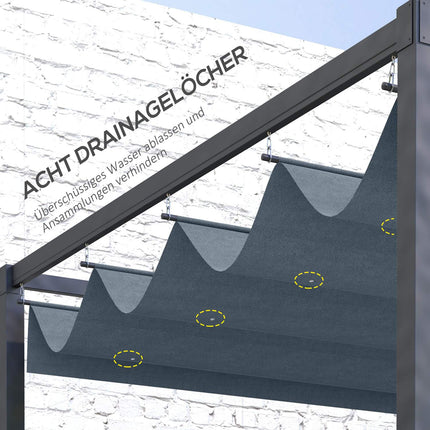 Pergola roof with UV protection, dark grey, 3 x 2.5M