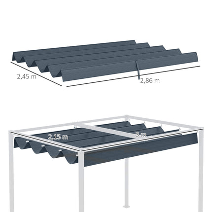 Pergola roof with UV protection, dark grey, 3 x 2.5M