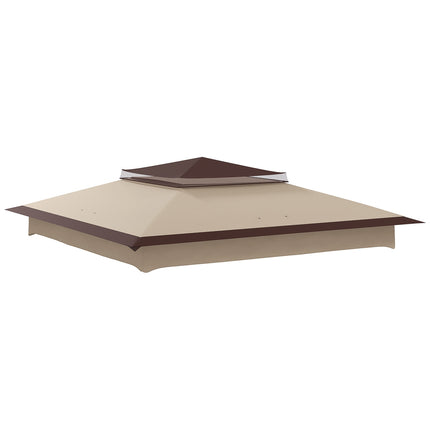 Vervangend Dak 3,25 X 3,25 M Paviljoendak Voor Metalen Paviljoen Tuinpaviljoen Partytent Tuintent Polyester Koffie
