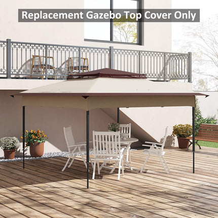 Vervangend Dak 3,25 X 3,25 M Paviljoendak Voor Metalen Paviljoen Tuinpaviljoen Partytent Tuintent Polyester Koffie