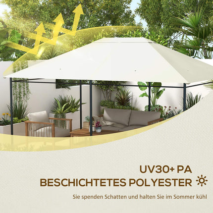 Waterproof Replacement Gazebo Roof, UV Protected, 3.97x2.97M, Cream