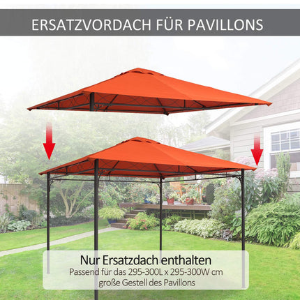 Orange Polyester Gazebo Roof Cover, Sun protection, 3x3 m