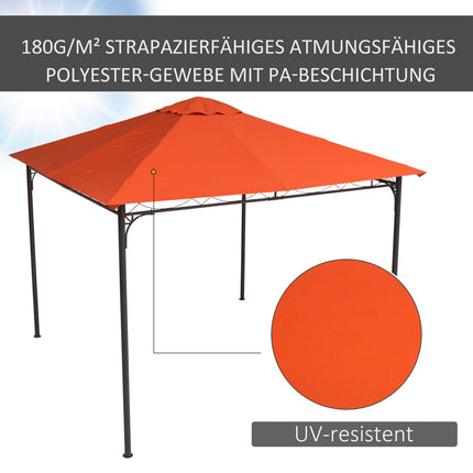 Orange Polyester Gazebo Roof Cover, Sun protection, 3x3 m