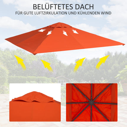 Orange Polyester Gazebo Roof Cover, Sun protection, 3x3 m