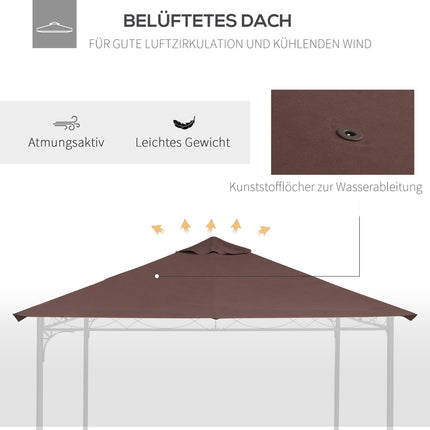 Gazebo Replacement Cover, Sun Shade, 2.93x2.93M, Coffee