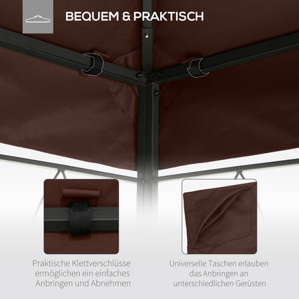 Gazebo Replacement Cover, Sun Shade, 2.93x2.93M, Coffee