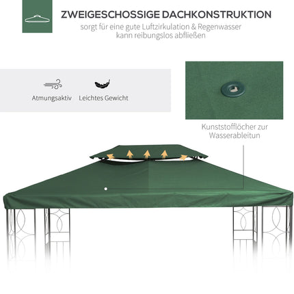 Replacement gazebo roof, 3x4M polyester, green