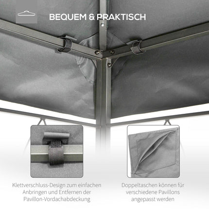 Replacement roof in polyester gazebo, 3x4M light grey