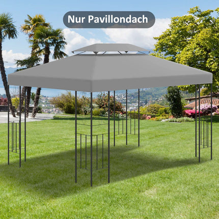 Replacement roof in polyester gazebo, 3x4M light grey
