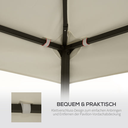 Metal Gazebo Replacement Roof, 3x3M, Cream Polyester