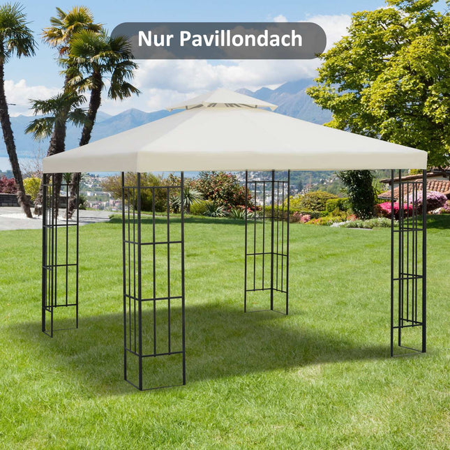 Metal Gazebo Replacement Roof, 3x3M, Cream Polyester