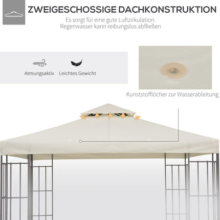 Metal Gazebo Replacement Roof, 3x3M, Cream Polyester