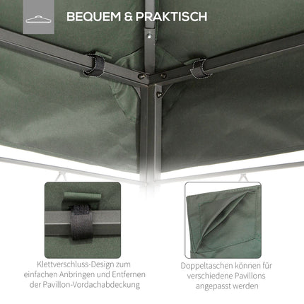 Dark gray 3x4M polyester roof replacement for gazebo